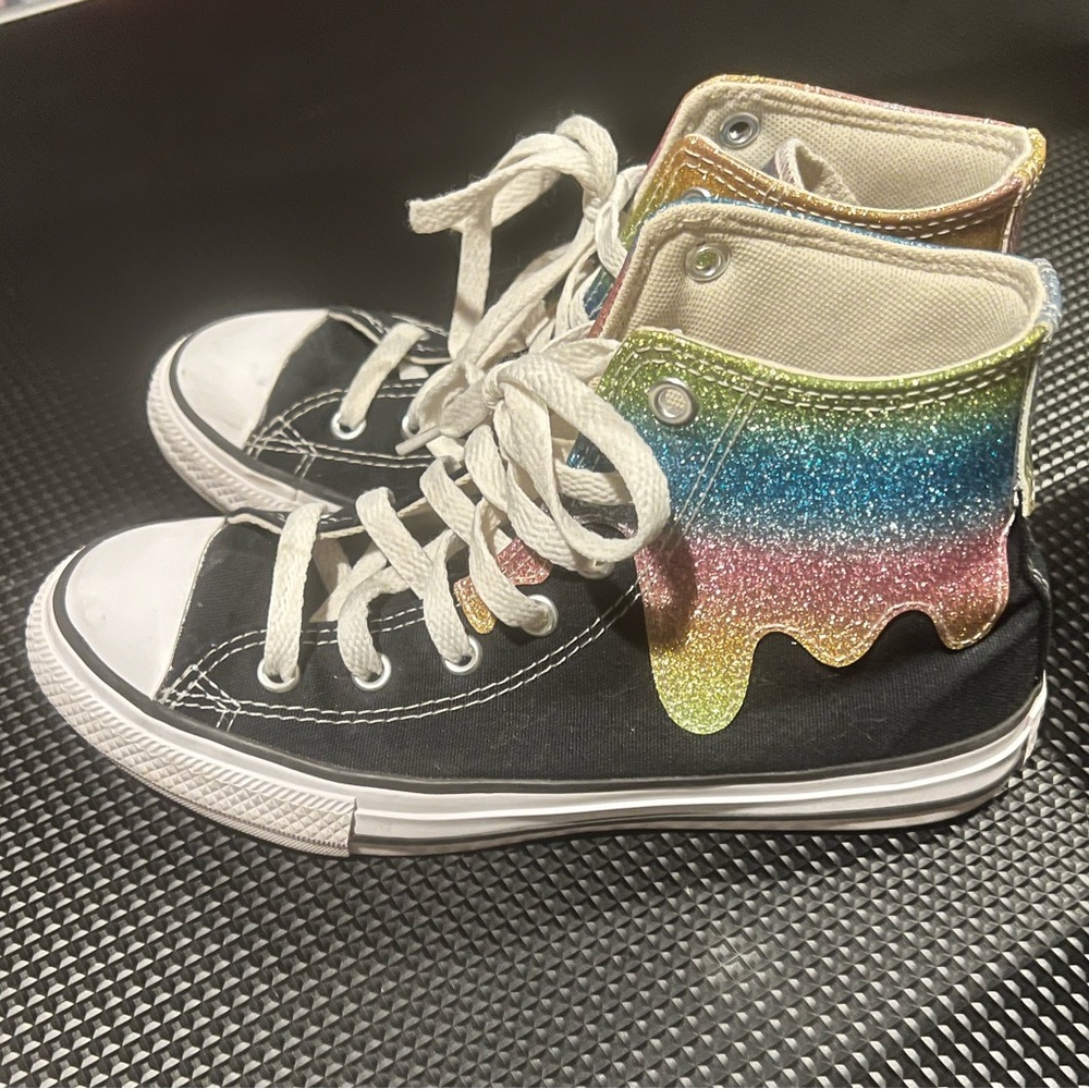 Girls Glitter Drip Converse